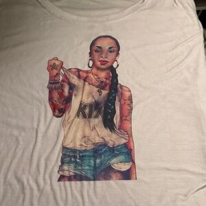 Graphic Tee with Tattooed Sade Design